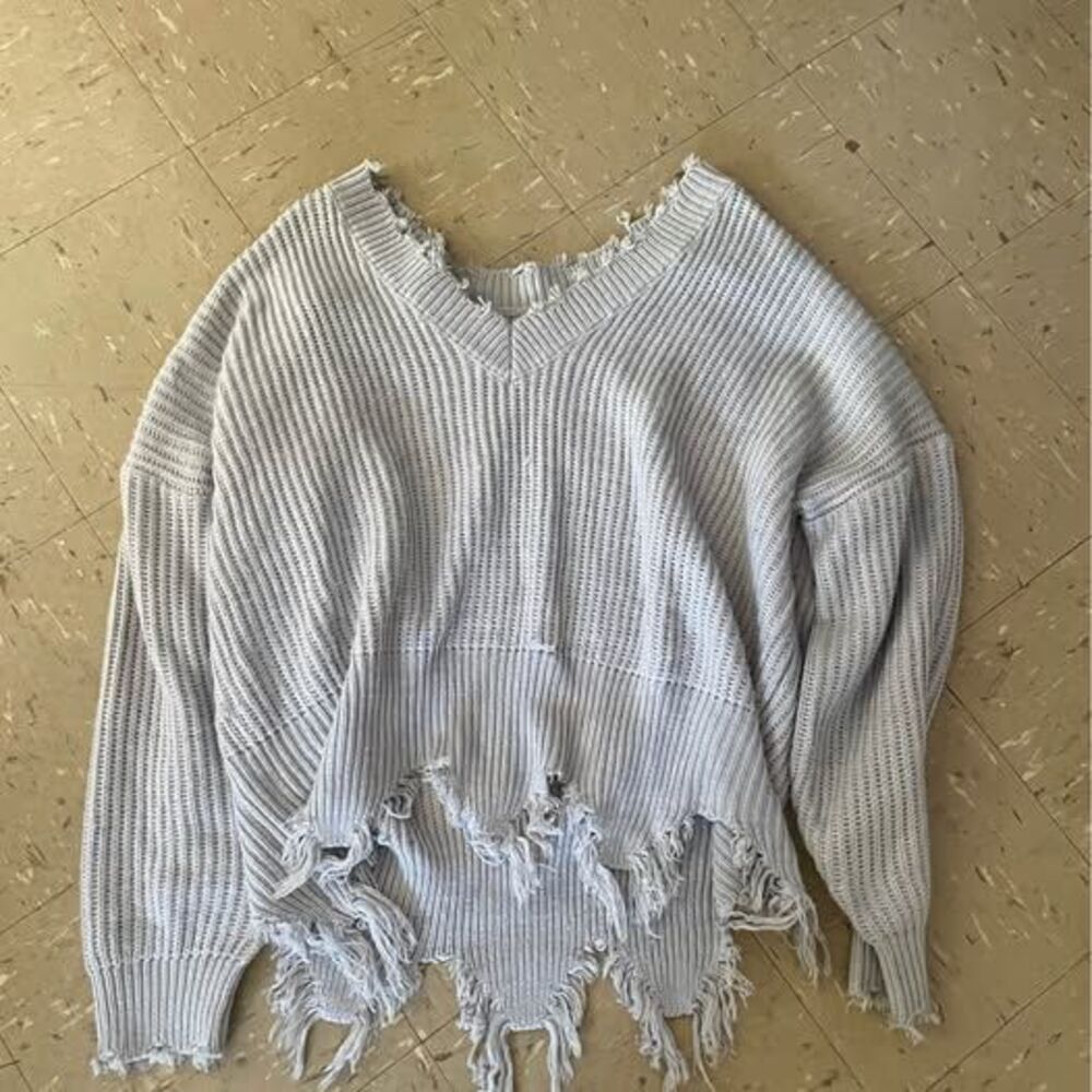 Distressed Gray sweater
